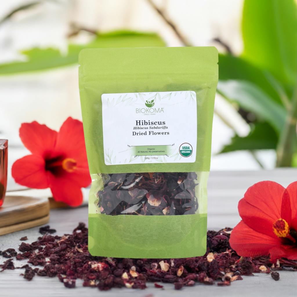 Organic Herb - Hibiscus (Hibiscus Sabdariffa) Organic Dried Flowers 100g 3.55oz